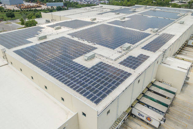 Solar-Panels---Responsibility solar panels on warehouse